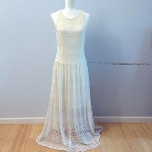 Sabine White Lace Maxi Dress